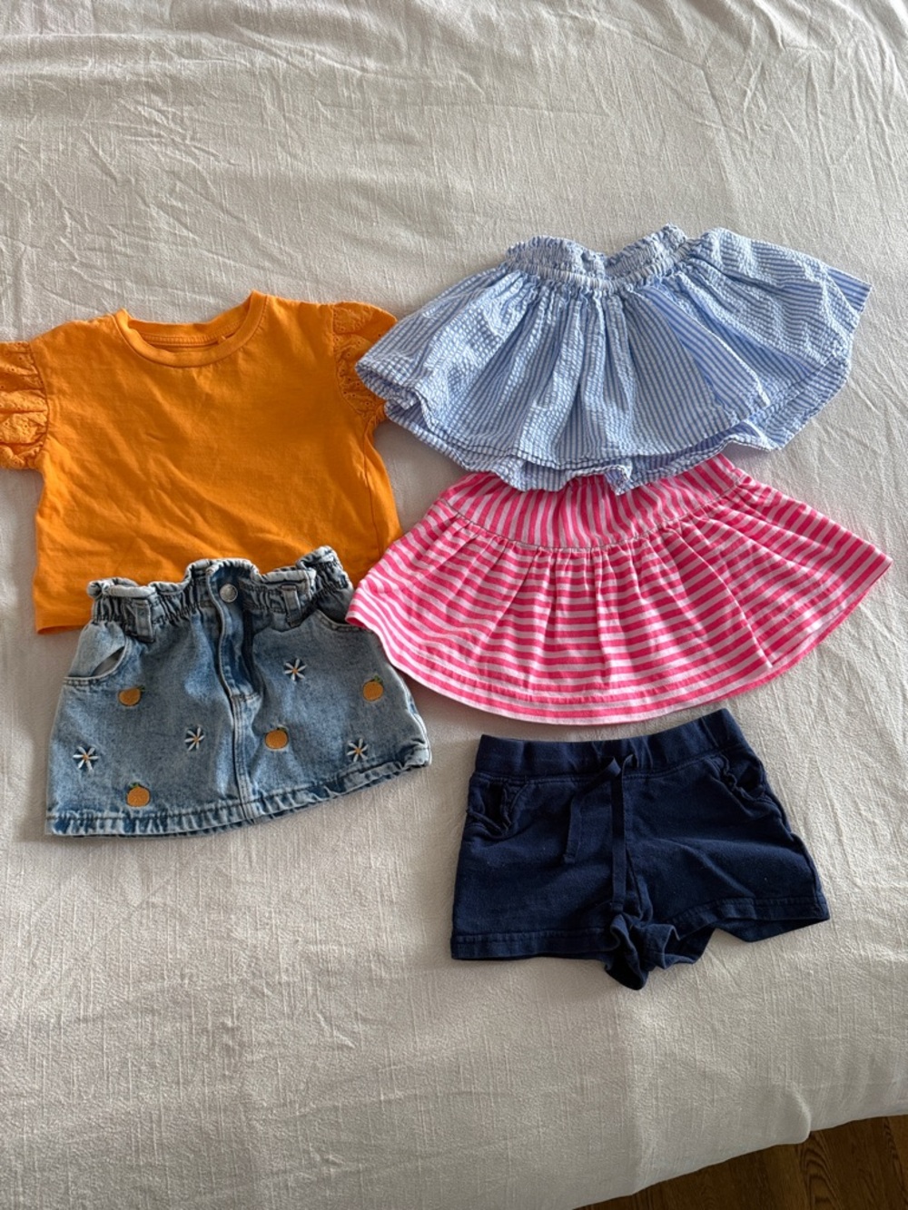 Crewcuts Orange Tee with Assorted Girls' Skirts & Shorts 2T Bundle